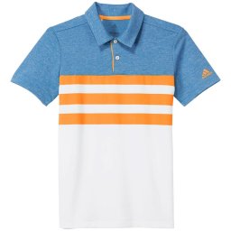 adidas Junior 3 Stripes Golf Polo Real Gold