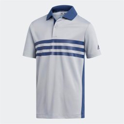 adidas Junior Merch 3 Stripes Golf Polo Mid Grey