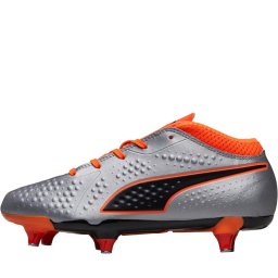 Puma Junior One 4 SYN SG Puma Silver/Shocking Orange/Puma Black