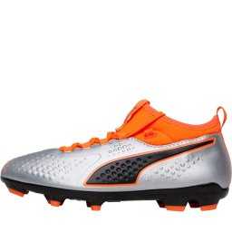 Puma Junior One 3 Syn FG Puma Silver/Shocking Orange/Puma Black