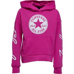 Converse Junior Chuck Taylor Script French Terry Hoodie Active Fuchsia