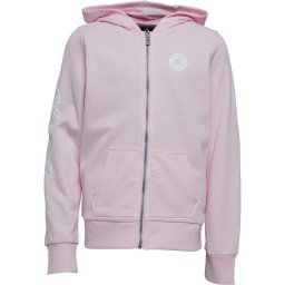Converse Junior Chuck Taylor Script French Terry Full Hoodie Pink Foam