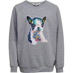 Brave Soul Junior Sequin French Bulldog Grey