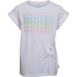 Converse Junior Asymmetrical Tie Front T-White