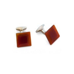 Butoni patrati agate rosii Gentlemen`s Corner
