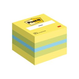 Notes adeziv 51 x 51 mm, 400 file, mini cub Post-it 3M, galben/verde