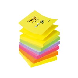 Notite adezive Post-it Z-notes, 76 x76 mm, 6x100 file, neon