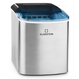 Klarstein ON-THE-ROCKS, aparat de gheață, LED-uri, | 12 kg la fiecare 24 de ore | 2,1 L | Oțel inoxidabil, culoare neagră (TK49-On-The-Rocks)