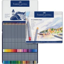 Creioane colorate Aquarelle Goldfaber, cutie metal, 48 culori/set Faber-Castell