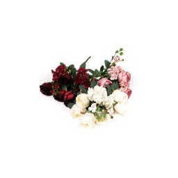 Flori Artificiale Buchet 6Trandafiri, 3Hortensii Si 2 Flori Cu Iedera