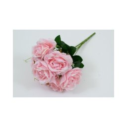 Flori Artificiale Buchet 7 Trandafiri Cu Scarliont Roz