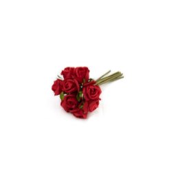 Flori Artificiale Buchet Cu 9 Trandafiri Rosu Si Bleo