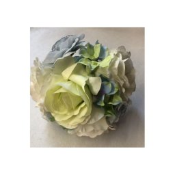 Flori Artificiale Buchet Trandafiri &Amp; Hortensii Alb- Bleo- Verde