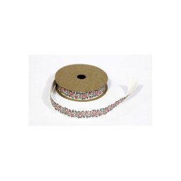 Panglica Din Bumbac Cu Imprimeu Traditional Romanesc 1.5Cm