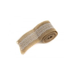 Panglica Iuta Cu Dantela Mijloc 6Cm/2M