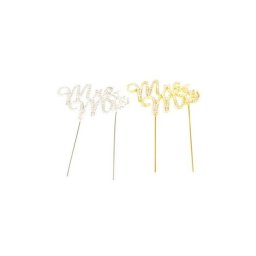 Decoratiune Tort Si Aranjamente Nunta Din Metal Cu Stras Mr&Amp;Mrs