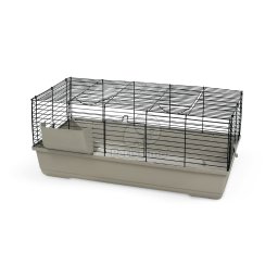 Cușcă pentru iepuri Baldo grilaj negru, bază drapp