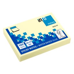 Notes adeziv 50 x 75 mm, 100 file, Info Notes, 12 set/pachet