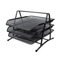 Set 3 tavite metalice suprapozabile, negru