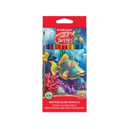 Creioane color hexagonale ArtBerry Aquarell, 24 culori/set
