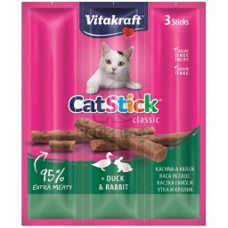Vitakraft Cat Stick mini cu aromă de rață și iepure 3 buc.