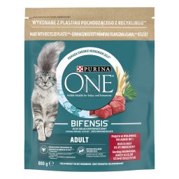 Purina One Hrană uscată pentru pisici bogată în carne de vită și cereale integrale 0,8 kg
