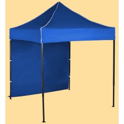 Pavilion de grădină 2x2m – din oțel, Albastru, 1 perete lateral