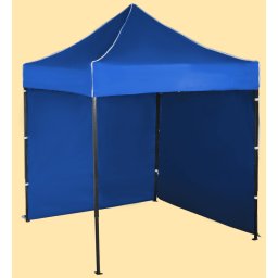 Pavilion de grădină 2x2m – din oțel, Albastru, 2 pereţi laterali