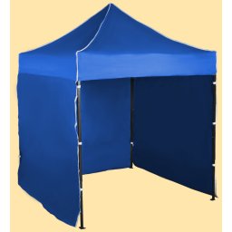 Pavilion de grădină 2x2m – din oțel, Albastru, 3 pereţi laterali