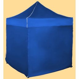 Pavilion de grădină 2x2m – din oțel, Albastru, 4 pereţi laterali