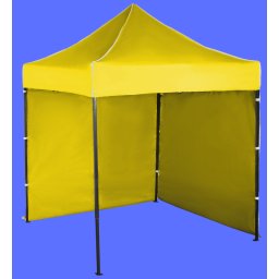 Pavilion de grădină 2x2m – din oțel, Galben, 2 pereţi laterali
