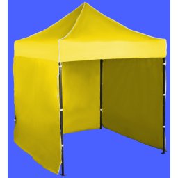 Pavilion de grădină 2x2m – din oțel, Galben, 3 pereţi laterali