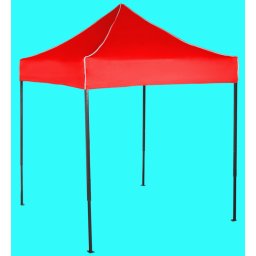 Pavilion de grădină 2x2m – din oțel, Roșu, Fără pereţi laterali