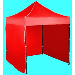 Pavilion de grădină 2x2m – din oțel, Roșu, 3 pereţi laterali