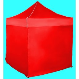 Pavilion de grădină 2x2m – din oțel, Roșu, 4 pereţi laterali