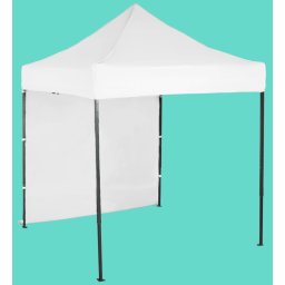 Pavilion de grădină 2x2m – din oțel, Alb, 1 perete lateral