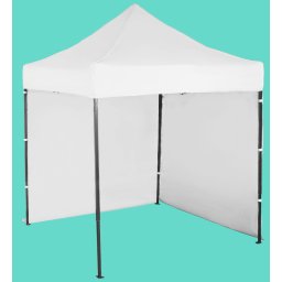 Pavilion de grădină 2x2m – din oțel, Alb, 2 pereţi laterali