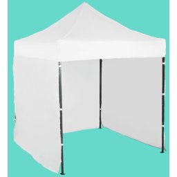 Pavilion de grădină 2x2m – din oțel, Alb, 3 pereţi laterali