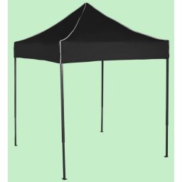 Pavilion de grădină 2x2m – din oțel, Negru, Fără pereţi laterali