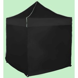 Pavilion de grădină 2x2m – din oțel, Negru, 4 pereţi laterali