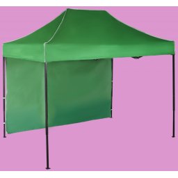 Pavilion de grădină 2x3m - din oțel, Verde, 1 perete lateral