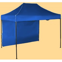 Pavilion de grădină 2x3m - din oțel, Albastru, 1 perete lateral