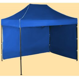 Pavilion de grădină 2x3m - din oțel, Albastru, 2 pereţi laterali