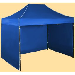 Pavilion de grădină 2x3m - din oțel, Albastru, 3 pereţi laterali