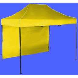 Pavilion de grădină 2x3m - din oțel, Galben, 1 perete lateral