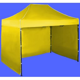 Pavilion de grădină 2x3m - din oțel, Galben, 3 pereţi laterali