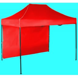 Pavilion de grădină 2x3m - din oțel, Roșu, 1 perete lateral