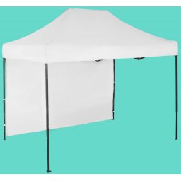 Pavilion de grădină 2x3m - din oțel, Alb, 1 perete lateral