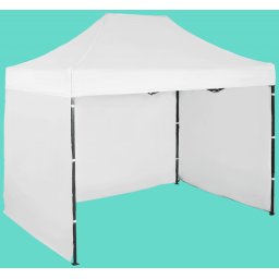 Pavilion de grădină 2x3m - din oțel, Alb, 3 pereţi laterali