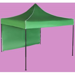 Pavilion de grădină 3x3m – din oțel, Verde, 1 perete lateral